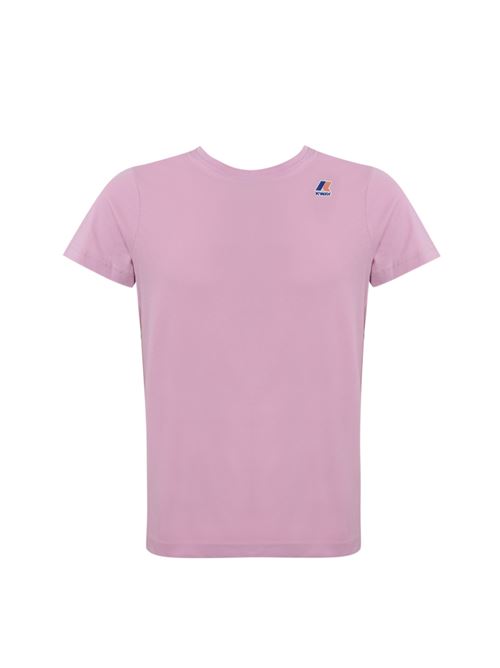 T-shirt in cotone con logo Pink K-WAY | K 007JE0V18